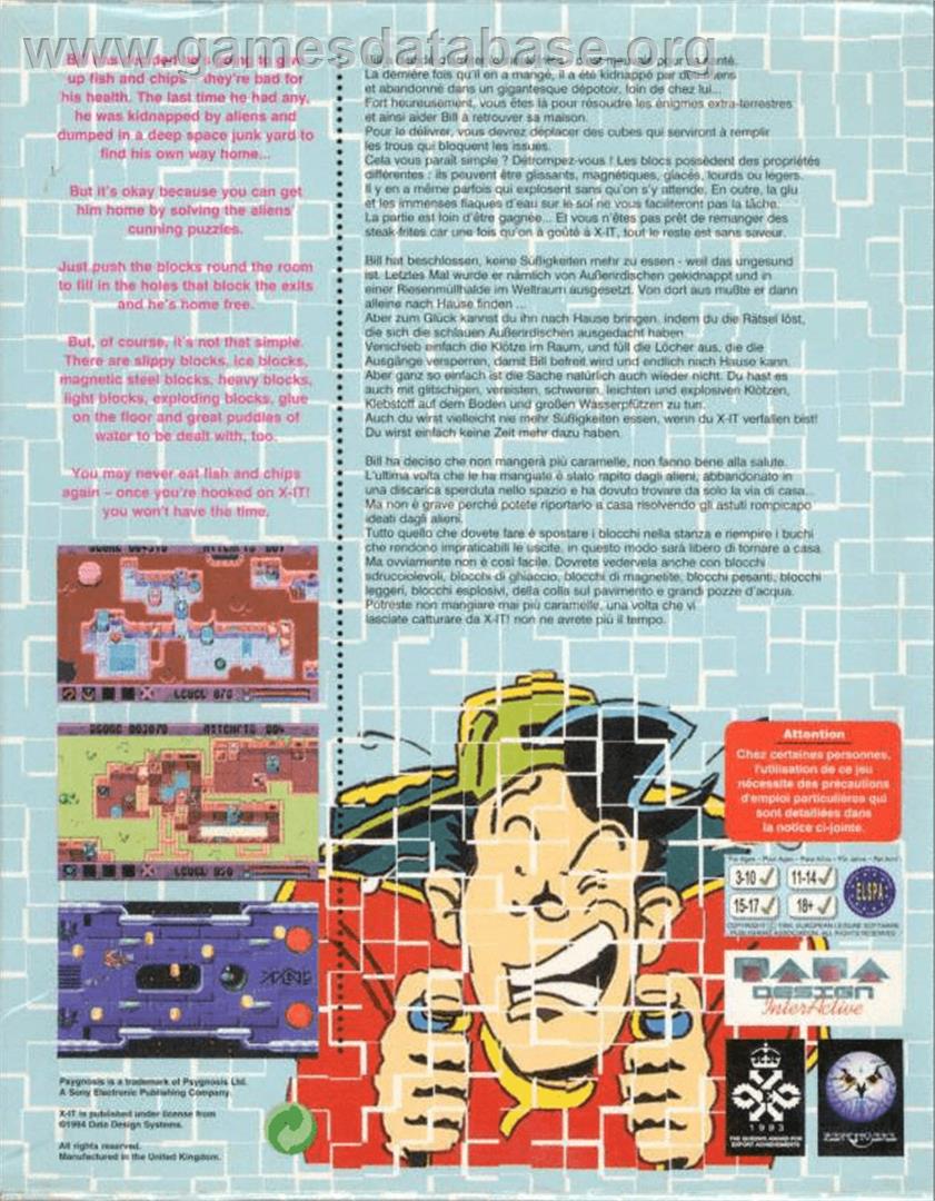 X-It - Commodore Amiga - Artwork - Box Back