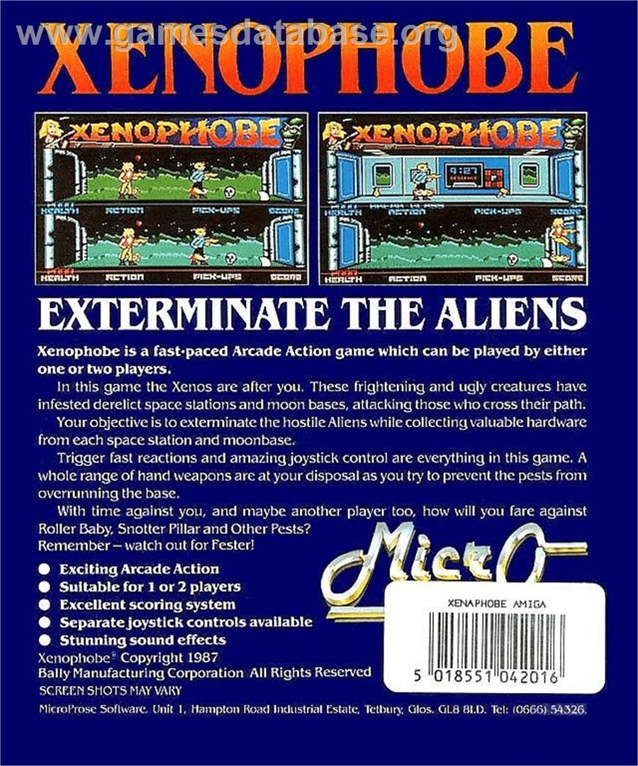 Xenophobe - Commodore Amiga - Artwork - Box Back