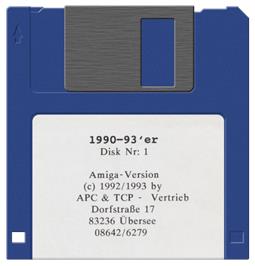 Cartridge artwork for 1990 on the Commodore Amiga.
