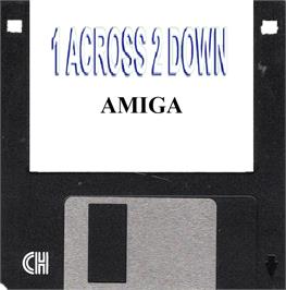 Cartridge artwork for 1 Across 2 Down on the Commodore Amiga.