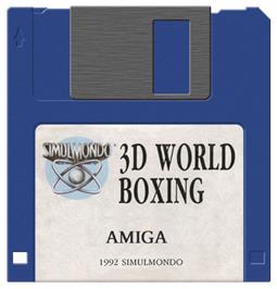 Cartridge artwork for 3D World Boxing on the Commodore Amiga.