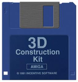 Cartridge artwork for 3d Construction Kit on the Commodore Amiga.