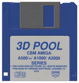 Cartridge artwork for 3d Pool on the Commodore Amiga.