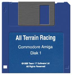 Cartridge artwork for ATR: All Terrain Racing on the Commodore Amiga.