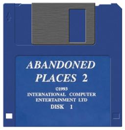 Cartridge artwork for Abandoned Places 2 on the Commodore Amiga.