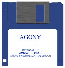 Cartridge artwork for Agony on the Commodore Amiga.