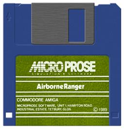 Cartridge artwork for Airborne Ranger on the Commodore Amiga.
