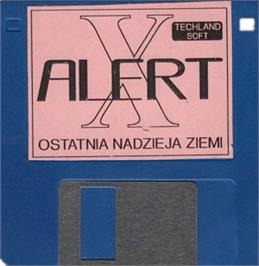 Cartridge artwork for Alert X on the Commodore Amiga.