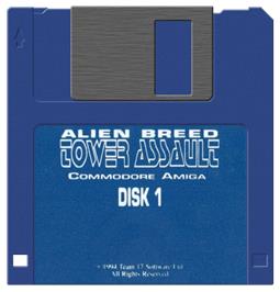 Cartridge artwork for Alien Breed - Tower Assault on the Commodore Amiga.