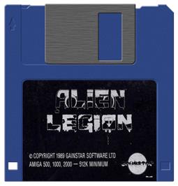 Cartridge artwork for Alien Legion on the Commodore Amiga.