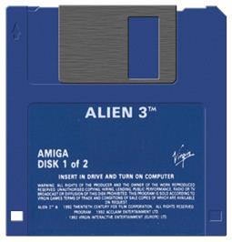 Cartridge artwork for Alien³ on the Commodore Amiga.
