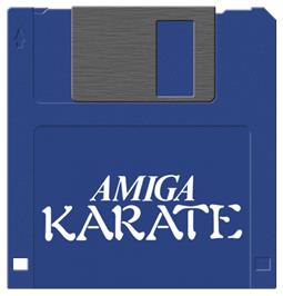 Cartridge artwork for Amiga Karate on the Commodore Amiga.