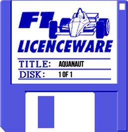 Cartridge artwork for Aquanaut on the Commodore Amiga.