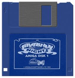 Cartridge artwork for Arabian Nights on the Commodore Amiga.