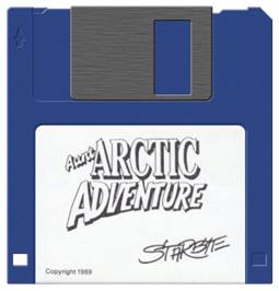 Cartridge artwork for Aunt Arctic Adventure on the Commodore Amiga.