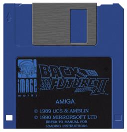 Cartridge artwork for Back To The Future Part 2 on the Commodore Amiga.