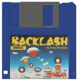 Cartridge artwork for Backlash on the Commodore Amiga.