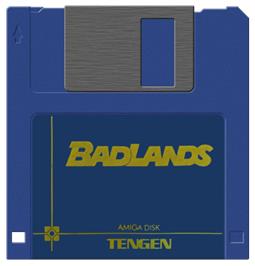 Cartridge artwork for Badlands on the Commodore Amiga.