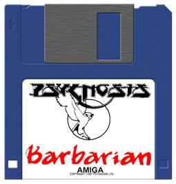 Cartridge artwork for Barbarian (psygnosis) on the Commodore Amiga.