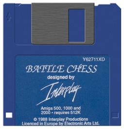 Cartridge artwork for Battle Chess on the Commodore Amiga.