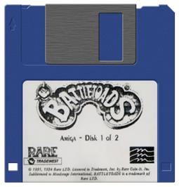 Cartridge artwork for Battletoads on the Commodore Amiga.