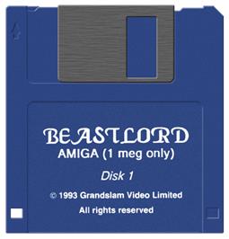 Cartridge artwork for Beastlord on the Commodore Amiga.