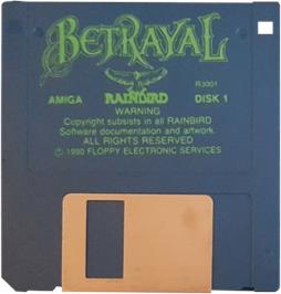 Cartridge artwork for Betrayal on the Commodore Amiga.