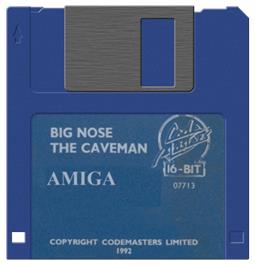 Cartridge artwork for Big Nose the Caveman on the Commodore Amiga.