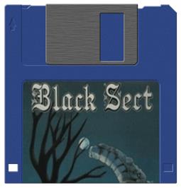 Cartridge artwork for Black Sect on the Commodore Amiga.