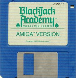 Cartridge artwork for Blackjack Academy on the Commodore Amiga.