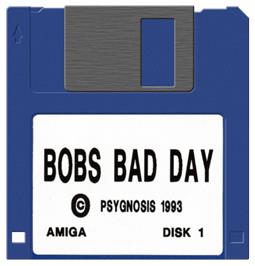 Cartridge artwork for Bob's Bad Day on the Commodore Amiga.