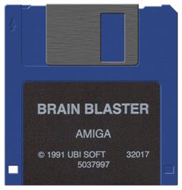 Cartridge artwork for Brain Blasters on the Commodore Amiga.
