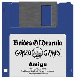 Cartridge artwork for Brides of Dracula on the Commodore Amiga.