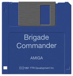 Cartridge artwork for Brigade Commander on the Commodore Amiga.
