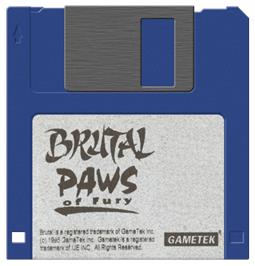 Cartridge artwork for Brutal - Paws Of Fury on the Commodore Amiga.