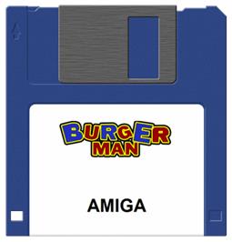 Cartridge artwork for Burger Man on the Commodore Amiga.
