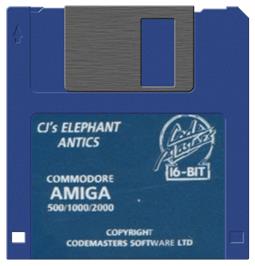 Cartridge artwork for CJ's Elephant Antics on the Commodore Amiga.