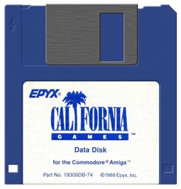 Cartridge artwork for California Games on the Commodore Amiga.