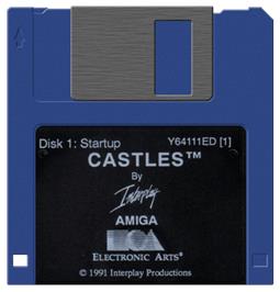 Cartridge artwork for Castles: The Northern Campaign on the Commodore Amiga.