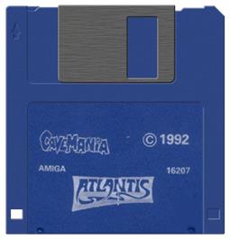 Cartridge artwork for Cavemania on the Commodore Amiga.