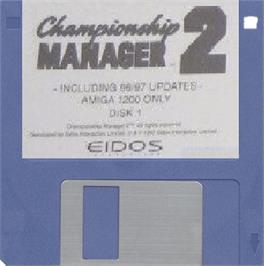 Cartridge artwork for Championship Manager 2 on the Commodore Amiga.