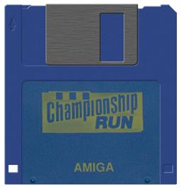Cartridge artwork for Championship Run on the Commodore Amiga.