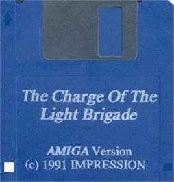 Cartridge artwork for Charge of the Light Brigade on the Commodore Amiga.