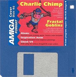Cartridge artwork for Charlie Chimp on the Commodore Amiga.