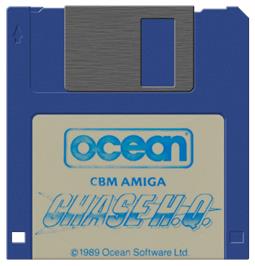 Cartridge artwork for Chase H.q. on the Commodore Amiga.