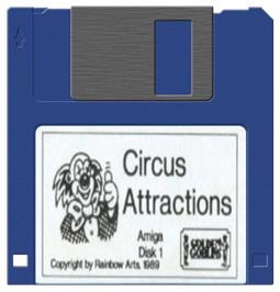 Cartridge artwork for Circus Attractions on the Commodore Amiga.