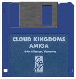 Cartridge artwork for Cloud Kingdoms on the Commodore Amiga.