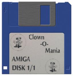Cartridge artwork for Clown 'o' Mania on the Commodore Amiga.