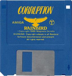 Cartridge artwork for Corruption on the Commodore Amiga.