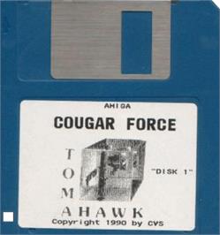 Cartridge artwork for Cougar Force on the Commodore Amiga.